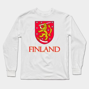 Finland - Finnish Coat of Arms Design Long Sleeve T-Shirt